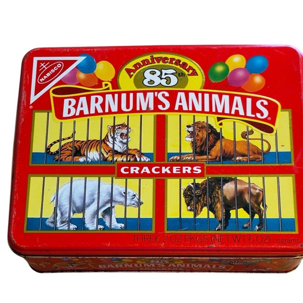 VTG 85th Anniversary Barnum's Animals Crackers Tin Circus Nabisco Ringling 1987